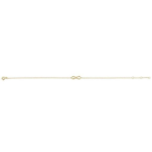 Solid 14K Yellow Gold Infinity Bracelet Womens Dainty Charm Jewelry New - Picture 4 of 4